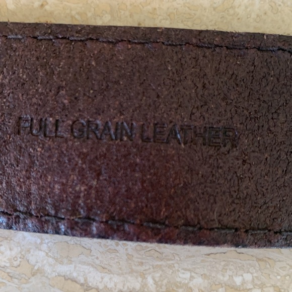 MICHAEL KORS Brown leather belt, monogram metal grommets & buckle. VTG S